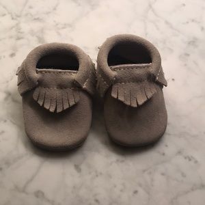 Freshly Picked size 1 grey suede Mocs